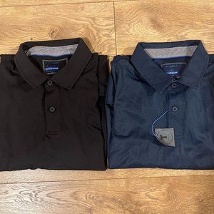 Twillory Performance Polo Shirts, Black & Navy, Size XL